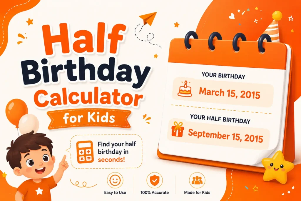 Half Birthday Calculator for Kids